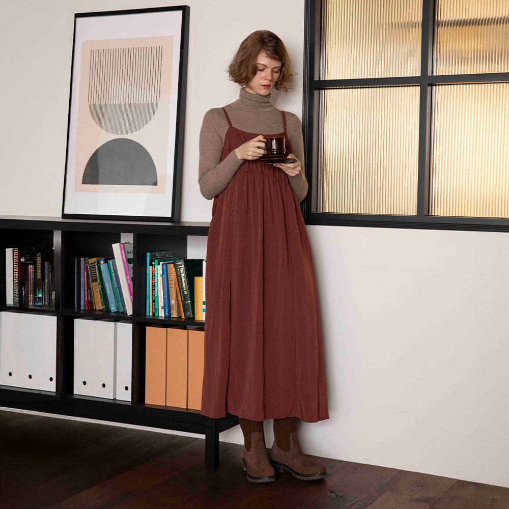 リブニットブーツ【18M09】DARK BROWN