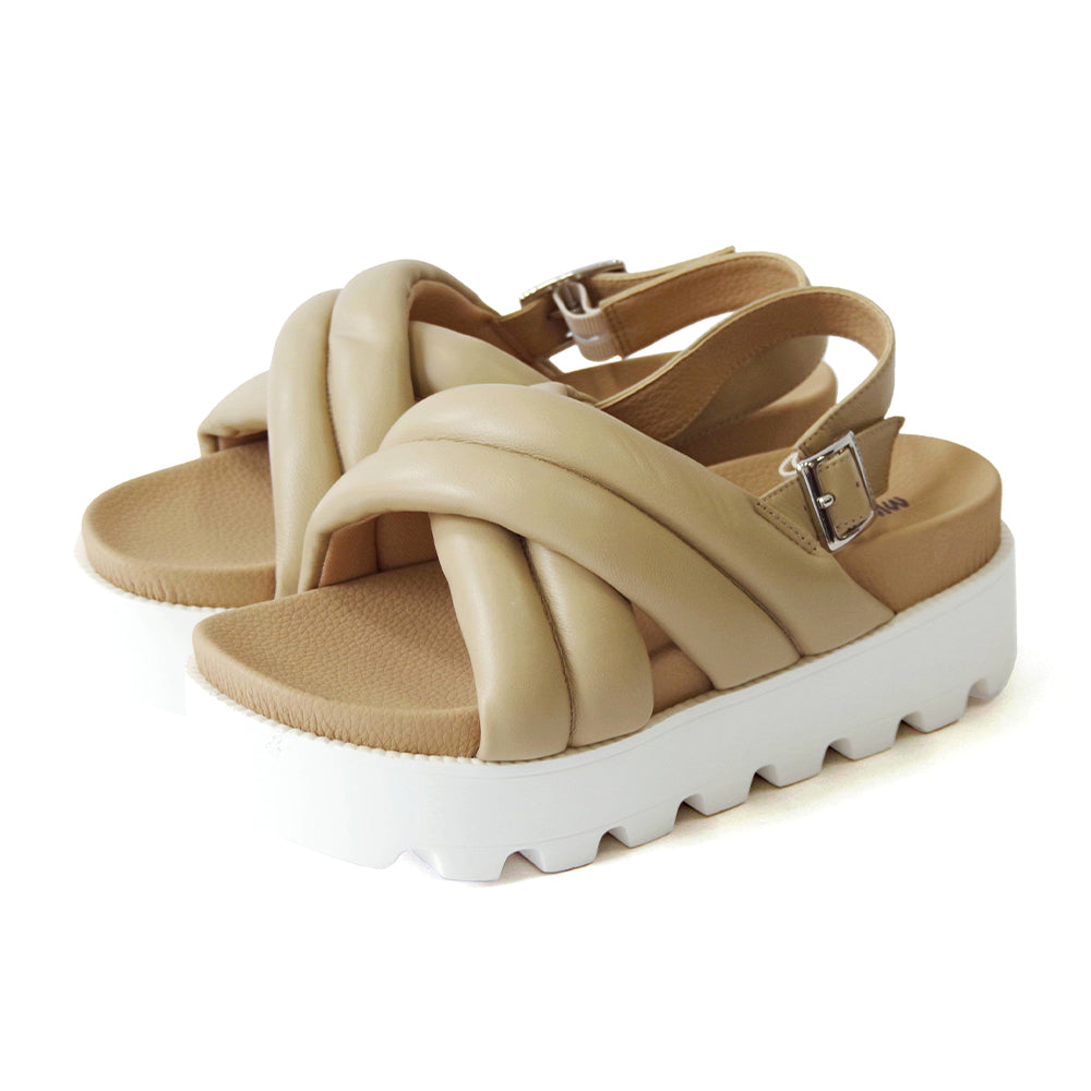 クロスベルトパデッドサンダル【23M03】BEIGE