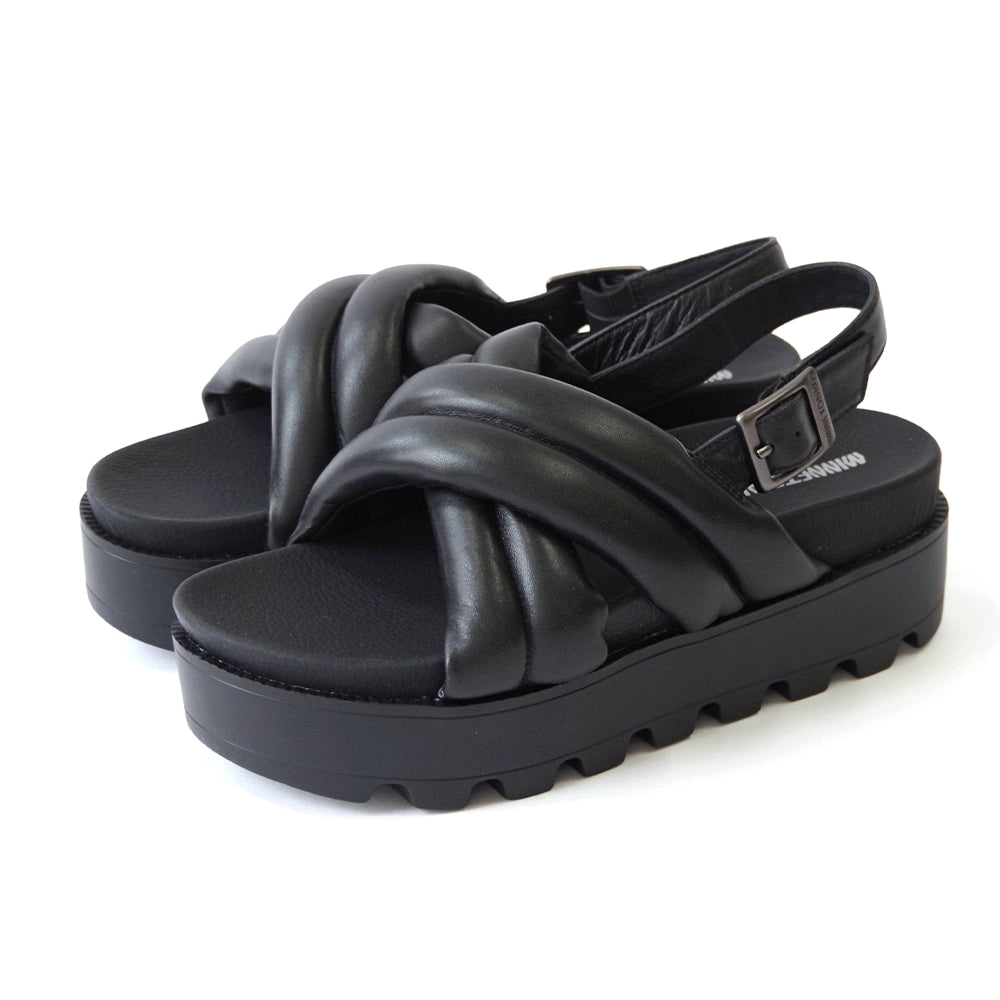 クロスベルトパデッドサンダル【23M03】BLACK