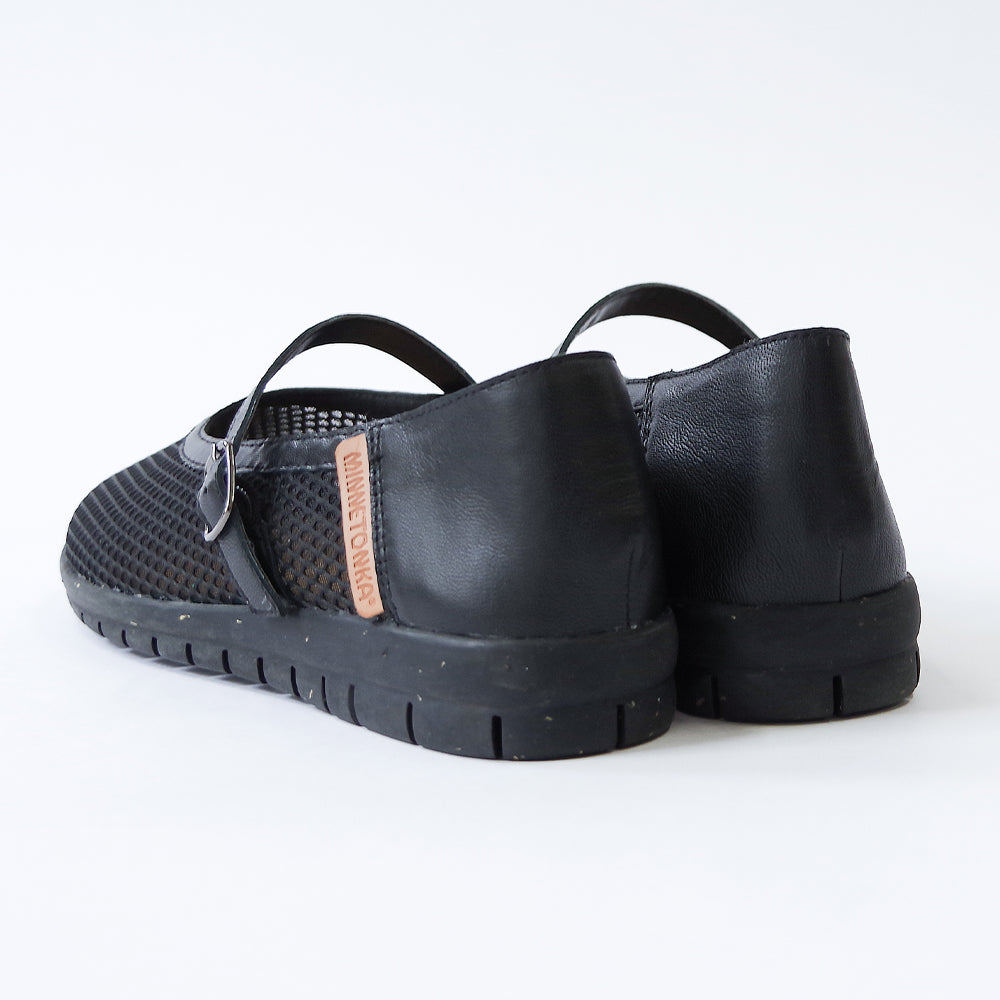 メッシュメリージェーンフラットシューズ【25M01】BLACK – MINNETONKA