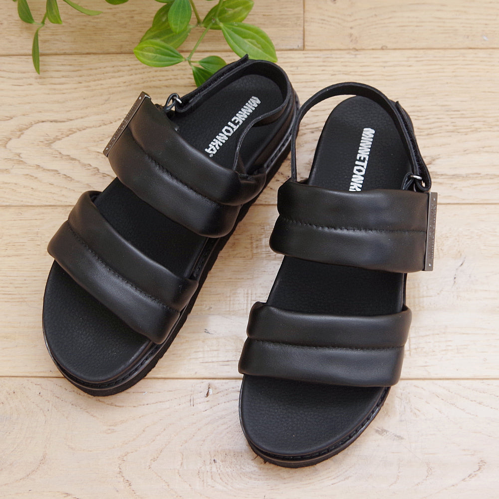 MINNETONKA ホワイト プラットフォームパフィストラップサンダル MINNETONKA ホワイト プラットフォームパフィストラップサンダル