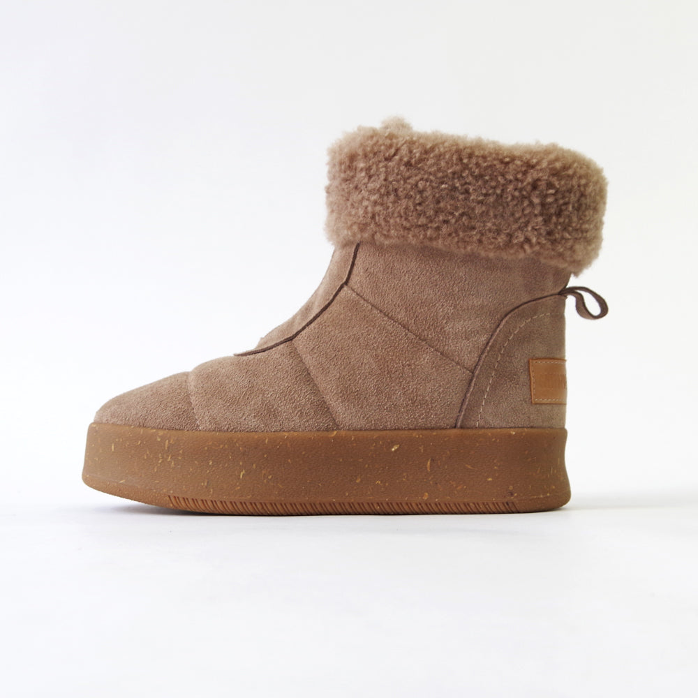 厚底フロントジップボアブーツ 【25M04】 BROWN