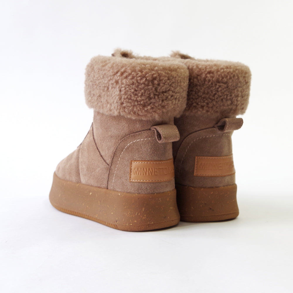 厚底フロントジップボアブーツ 【25M04】 BROWN