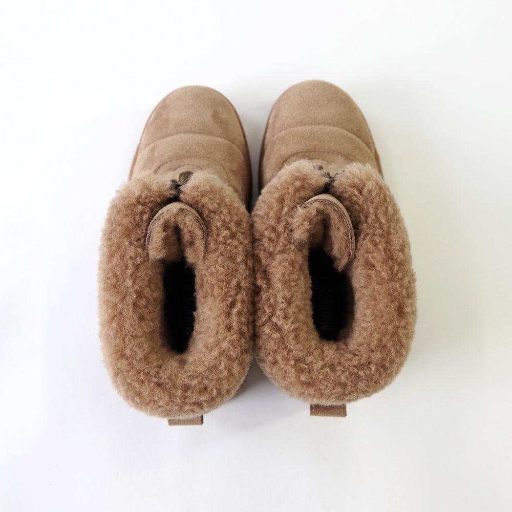 厚底フロントジップボアブーツ 【25M04】 BROWN