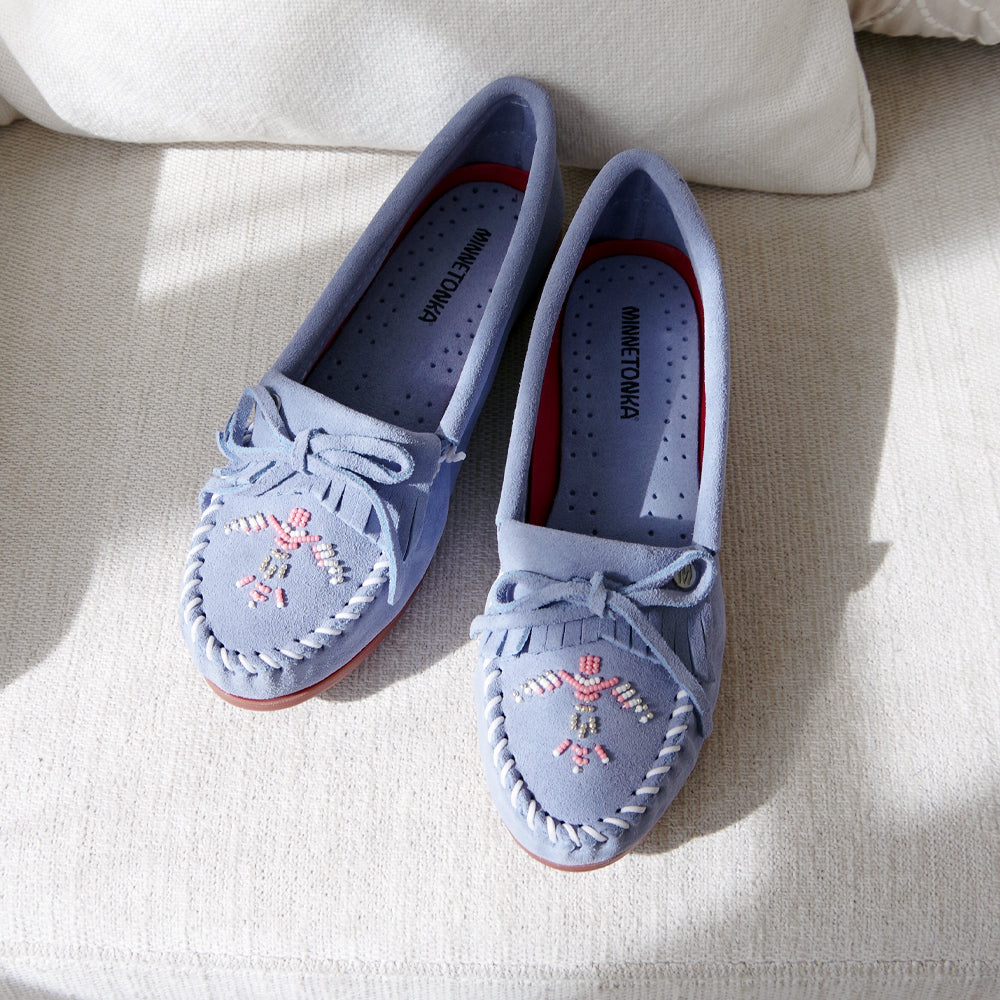 サンダーバード ビーズ刺繍モカシン【THUNDERBIRD ANIMIKII 626TB】CORNFLOWER BLUE