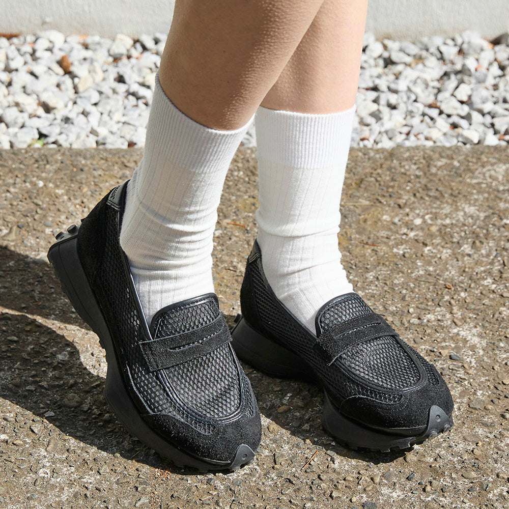 ローファースニーカー【26M02】BLACK