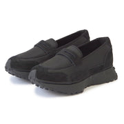 ナイロンローファースニーカー【26M02】BLACK BLACK