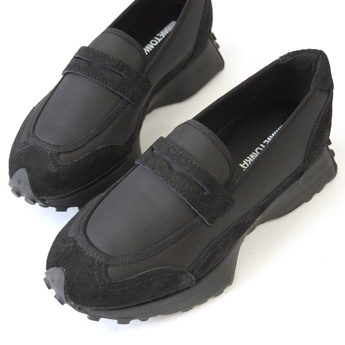 ナイロンローファースニーカー【26M02】BLACK BLACK