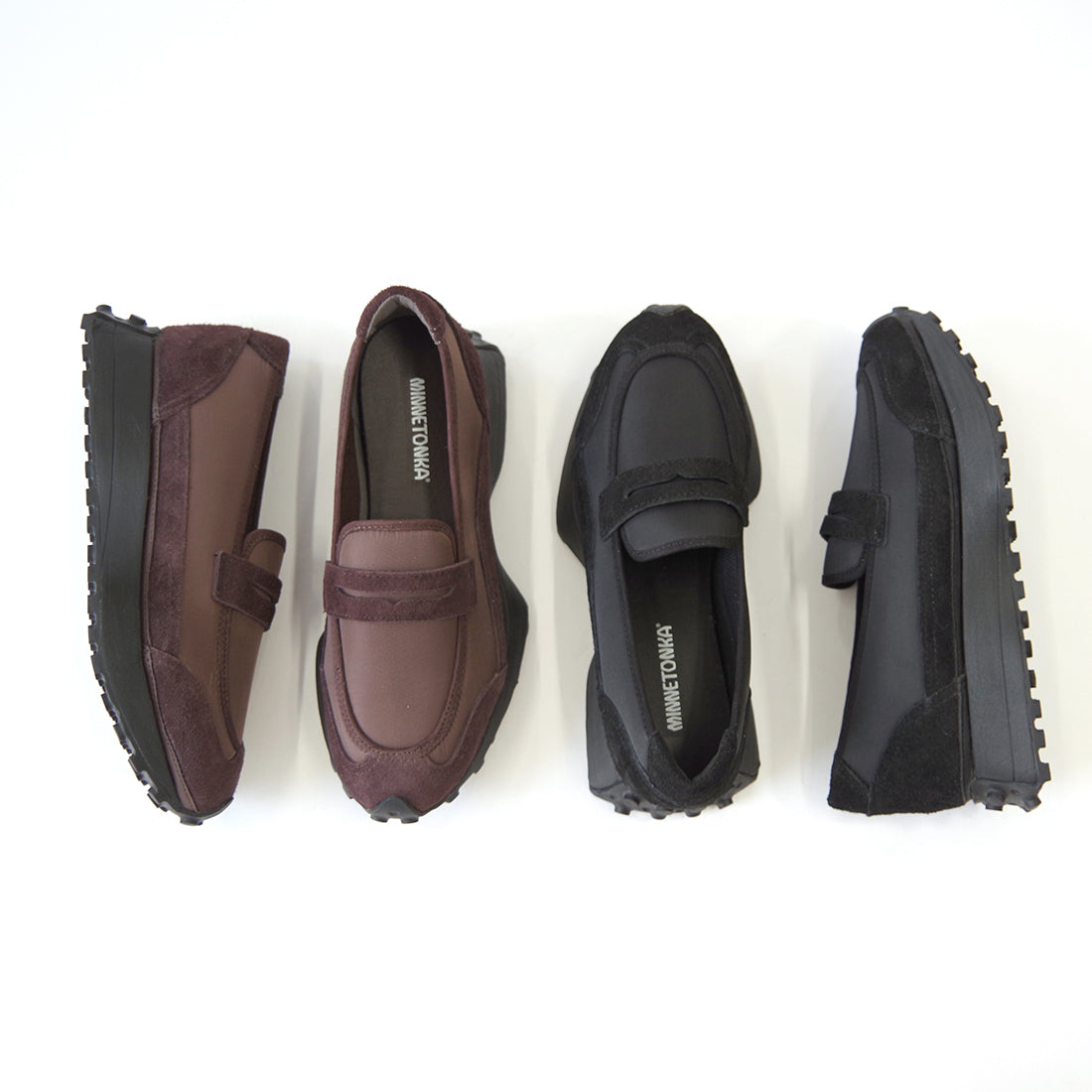 ナイロンローファースニーカー【26M02】BLACK BLACK