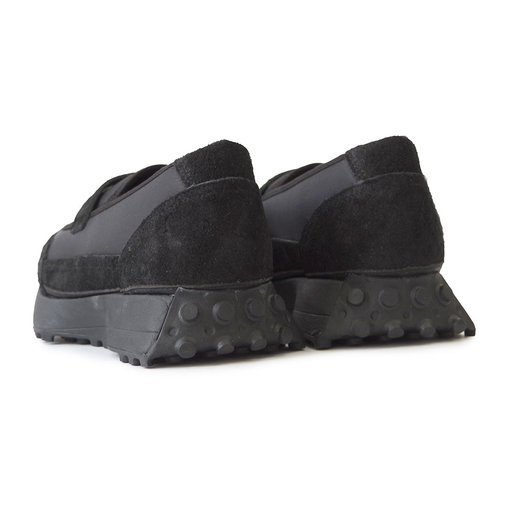 ナイロンローファースニーカー【26M02】BLACK BLACK