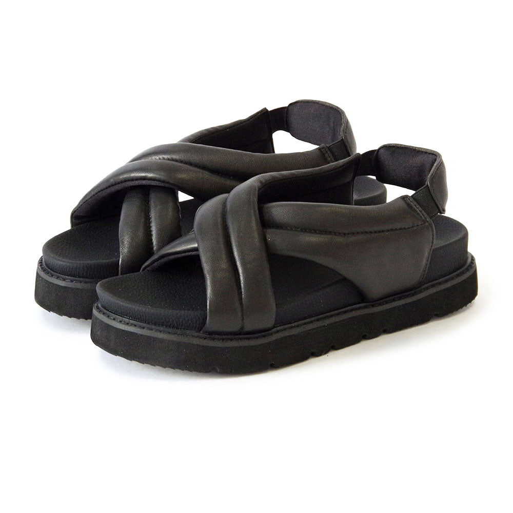 クロスベルトパファーサンダル 【26M03】BLACK