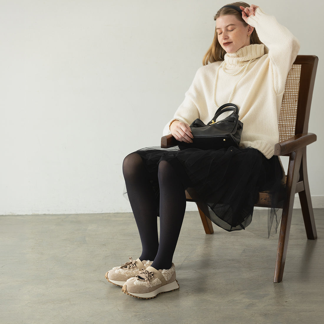 レースアップベルトスニーカー【26M06】OFF WHITE