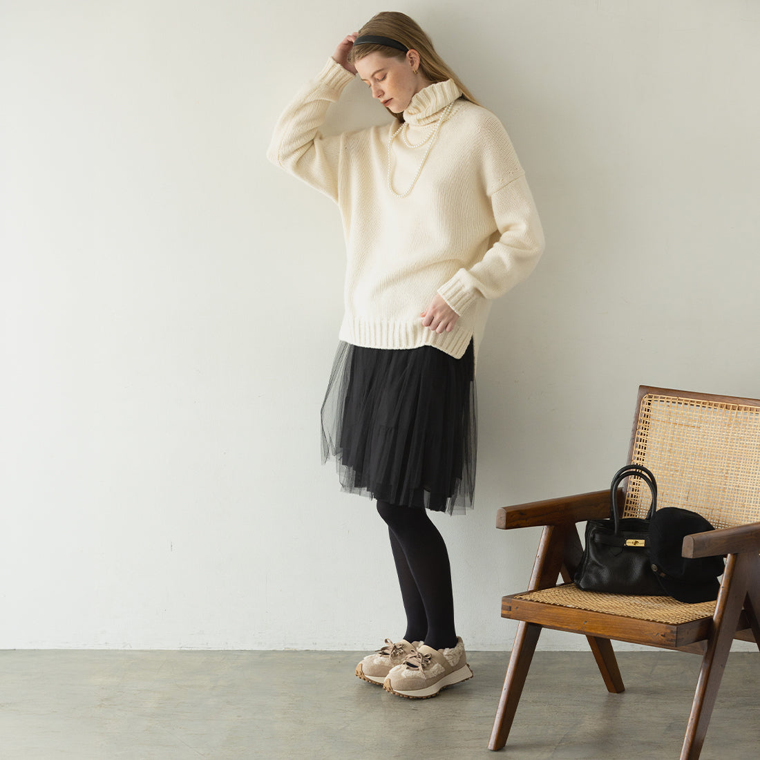 レースアップベルトスニーカー【26M06】OFF WHITE