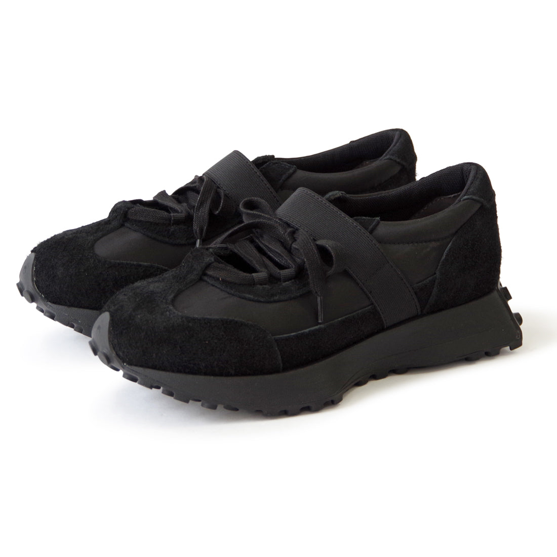 レースアップベルトスニーカー【26M06】BLACK
