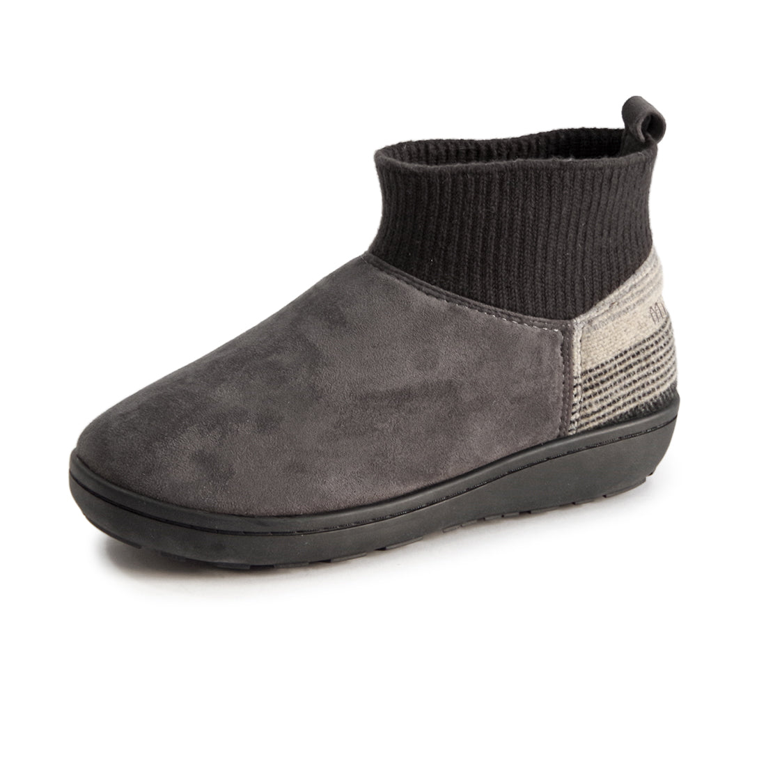 リブニットアンクルブーツ 【RIB KNIT ANKLE BOOTS】 CHARCOAL×FABRIC