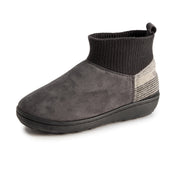 リブニットアンクルブーツ 【RIB KNIT ANKLE BOOTS】 CHARCOAL×FABRIC