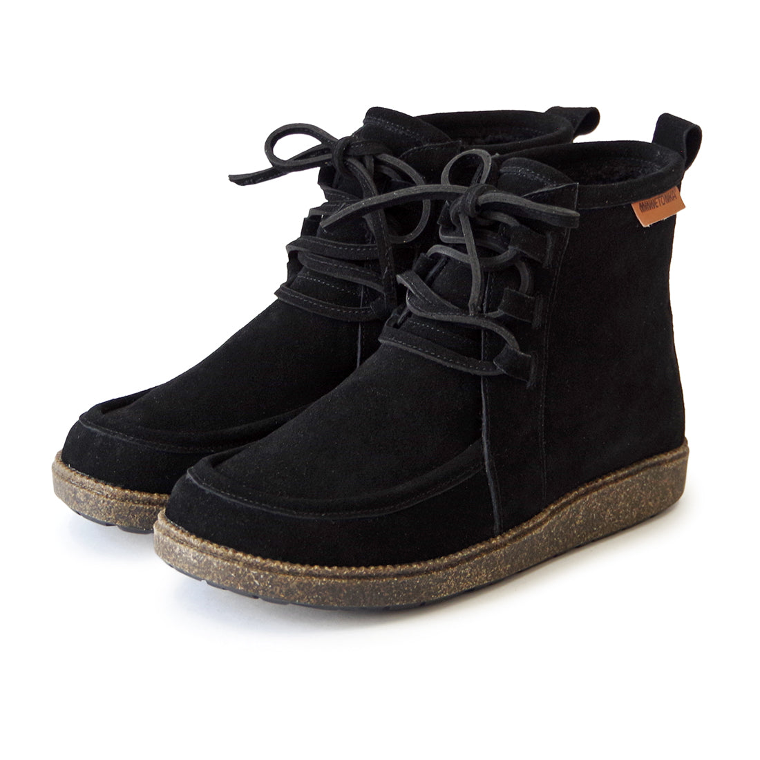 ボアつきレースアップブーツ【26M12】BLACK