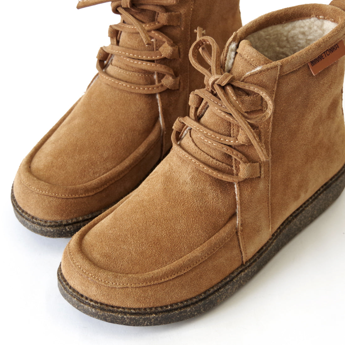 ボアつきレースアップブーツ【26M12】CAMEL