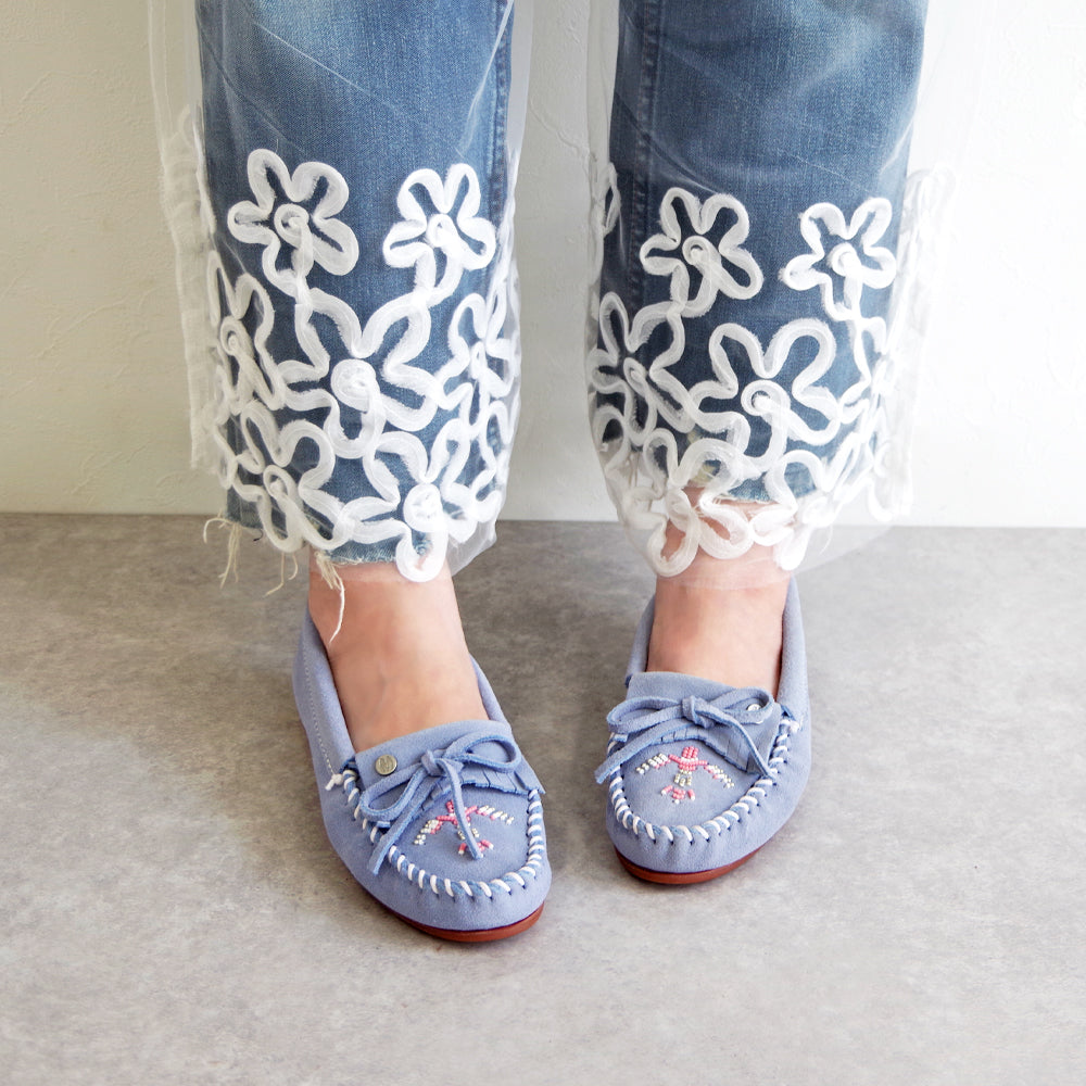 サンダーバード ビーズ刺繍モカシン【THUNDERBIRD ANIMIKII 626TB】CORNFLOWER BLUE