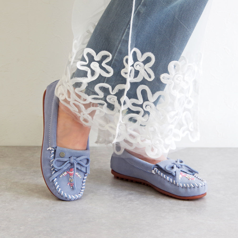 サンダーバード ビーズ刺繍モカシン【THUNDERBIRD ANIMIKII 626TB】CORNFLOWER BLUE