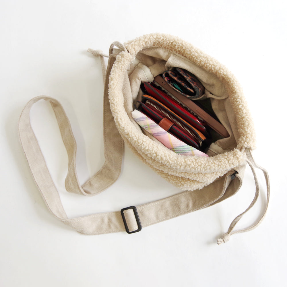 巾着バッグ【PURSE BOA BAG】 IVORY