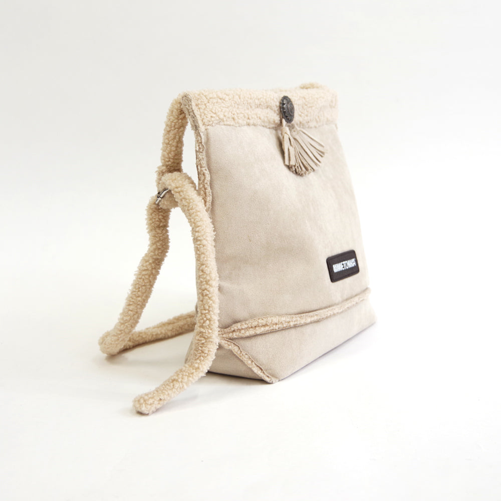 スエード× ボアトートショルダーバッグ 【SUEDE×BOA SHOULDER BAG】 BROWN