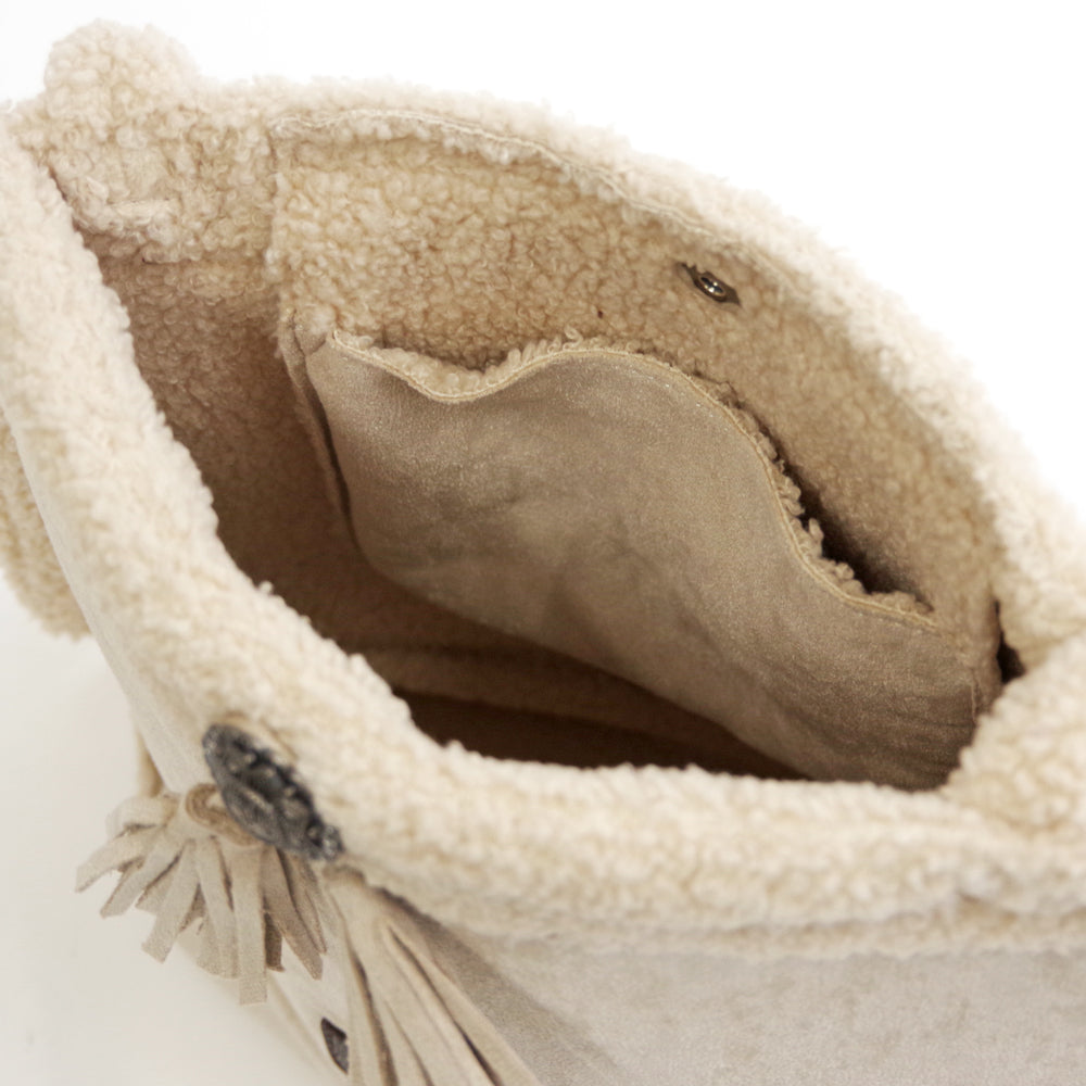 スエード× ボアトートショルダーバッグ 【SUEDE×BOA SHOULDER BAG】 BROWN