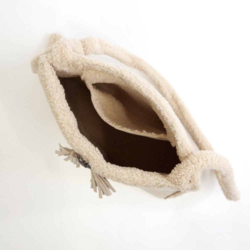 スエード× ボアトートショルダーバッグ 【SUEDE×BOA SHOULDER BAG】 BROWN