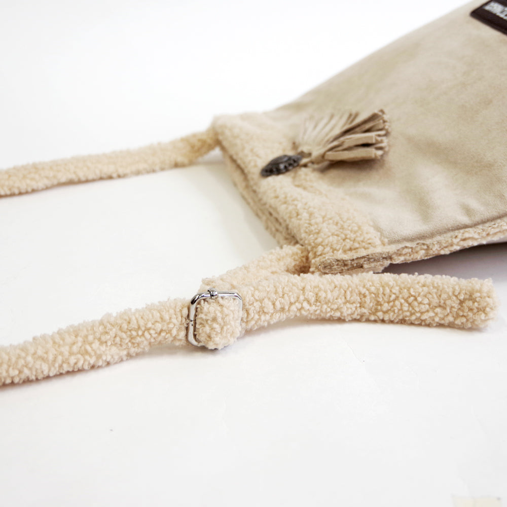スエード× ボアトートショルダーバッグ 【SUEDE×BOA SHOULDER BAG】 BROWN