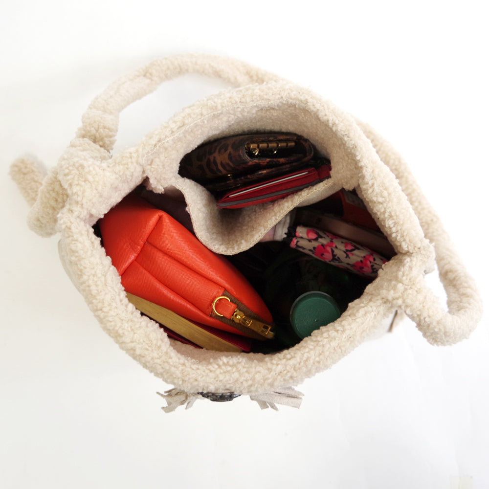 スエード× ボアトートショルダーバッグ 【SUEDE×BOA SHOULDER BAG】 BROWN