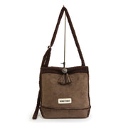 スエード× ボアトートショルダーバッグ 【SUEDE×BOA SHOULDER BAG】 BROWN
