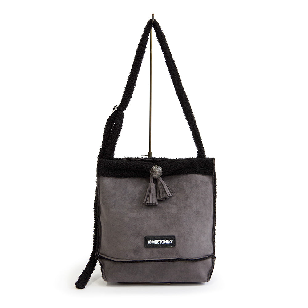 スエード× ボアトートショルダーバッグ 【SUEDE×BOA SHOULDER BAG】 BLACK