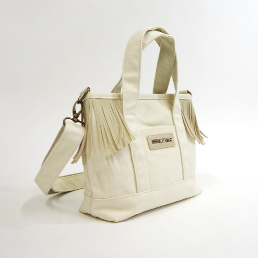 サイドフリンジトートバッグ【SIDE FRINGE 2WAY TOTE BAG】 IVORY