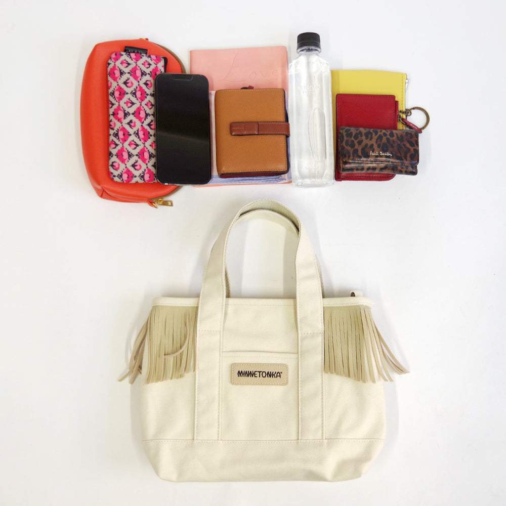 サイドフリンジトートバッグ【SIDE FRINGE 2WAY TOTE BAG】 IVORY