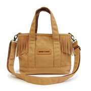 サイドフリンジトートバッグ【SIDE FRINGE 2WAY TOTE BAG】 BROWN