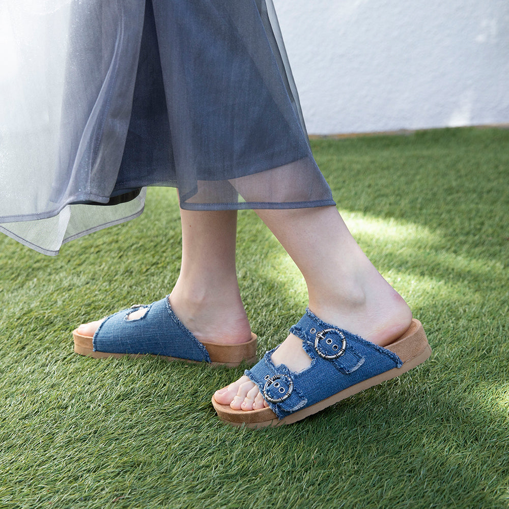 ジョージーン ベルトサンダル【GEORGINE】BLUE DENIM