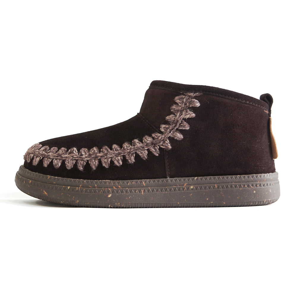 ニットステッチボアブーツ【24M07】DARK BROWN
