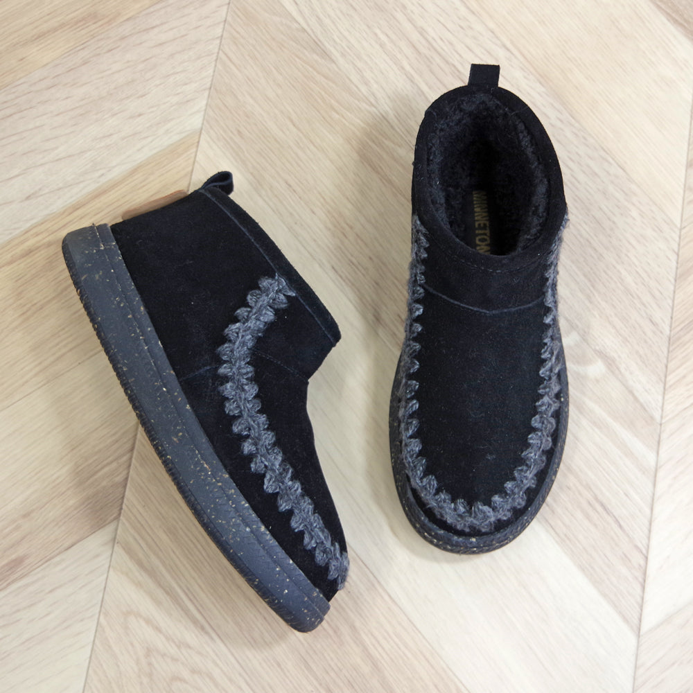 ニットステッチボアブーツ【24M07】BLACK