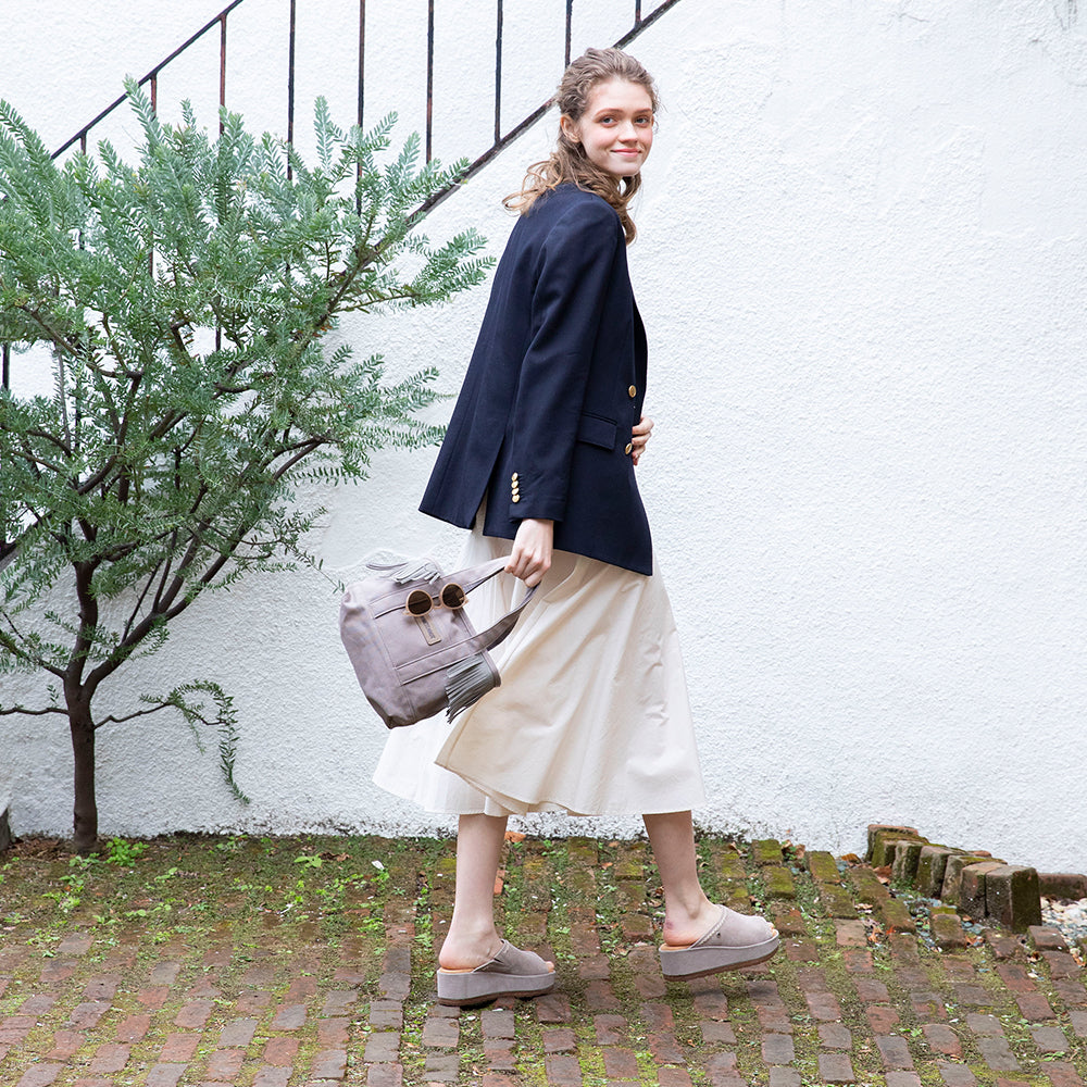 サイドフリンジトートバッグ【SIDE FRINGE 2WAY TOTE BAG】 GREY