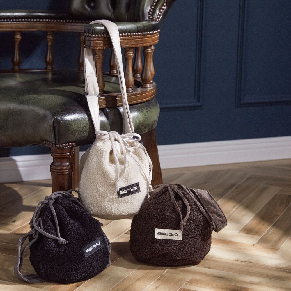 巾着バッグ【PURSE BOA BAG】 BROWN