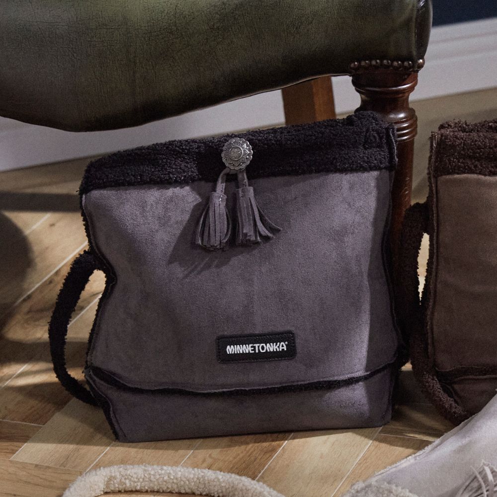 スエード× ボアトートショルダーバッグ 【SUEDE×BOA SHOULDER BAG】 BLACK