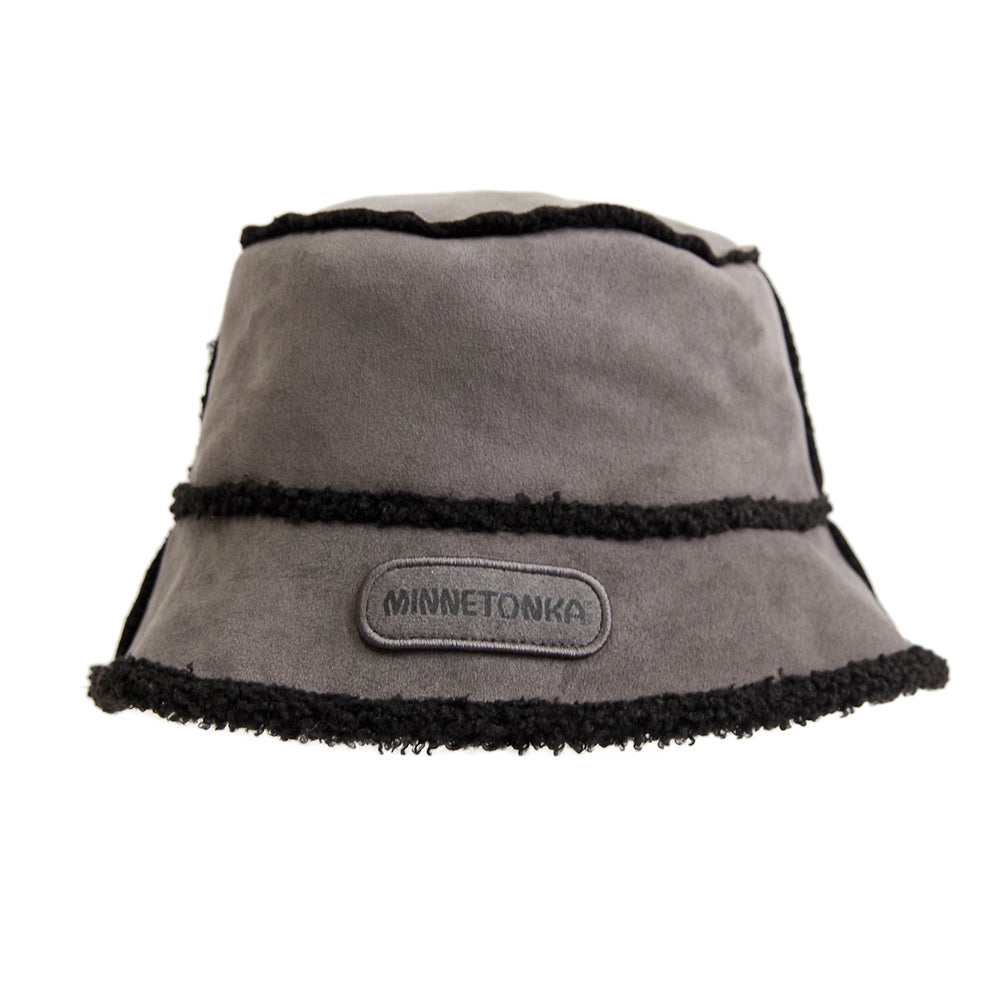 スエード× ボアリバーシブルバケットハット【SUEDE BOA REVERSIBLE BUCKET HAT】 GREY