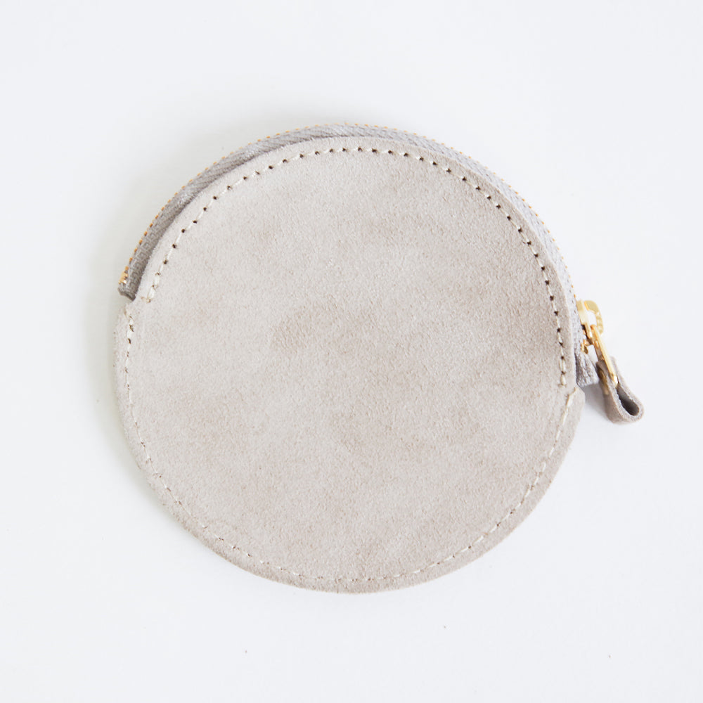 スエードサークルコインケース【SUEDE CIRCLE COIN CASE】 GREY