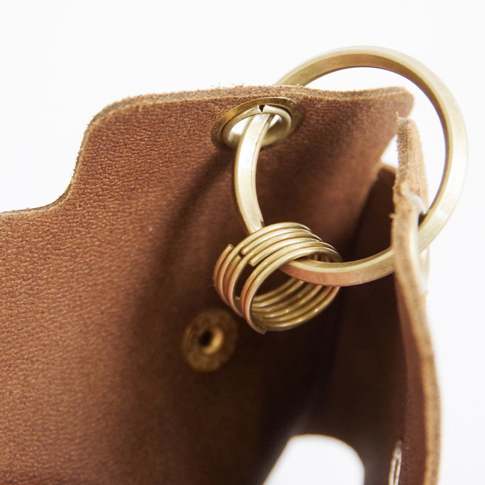 スエードボタンキーケース【SUEDE BUTTON KEY CASE】 DARK BROWN