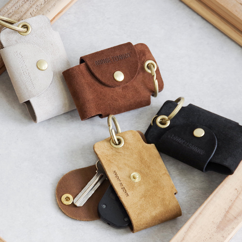 スエードボタンキーケース【SUEDE BUTTON KEY CASE】 GREY