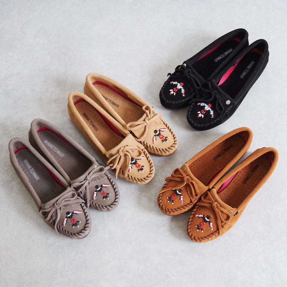 サンダーバード ビーズ刺繍 スエードモカシン【THUNDERBIRD ANIMIKII】BLACK