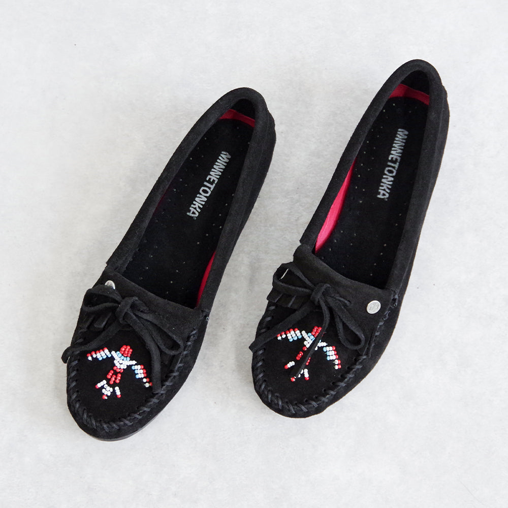 サンダーバード ビーズ刺繍 スエードモカシン【THUNDERBIRD ANIMIKII】BLACK