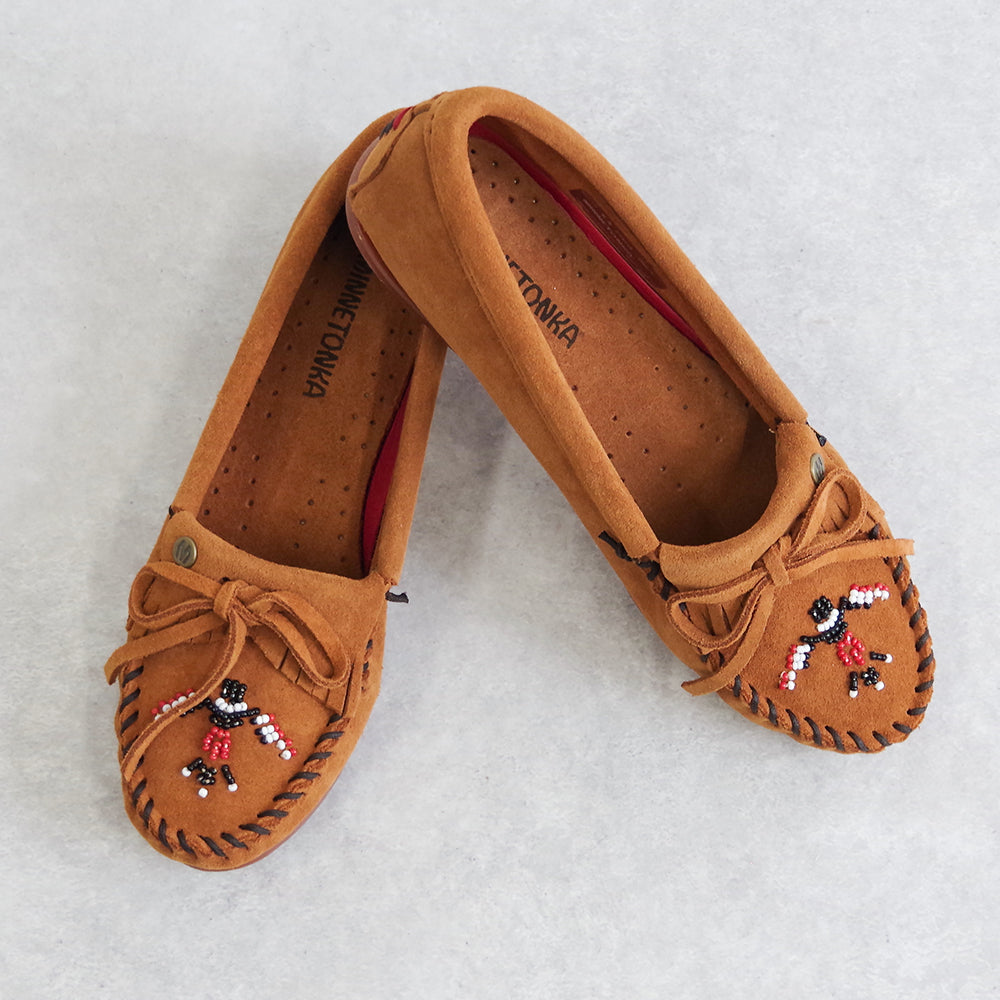 サンダーバード ビーズ刺繍 スエードモカシン【THUNDERBIRD ANIMIKII】BROWN