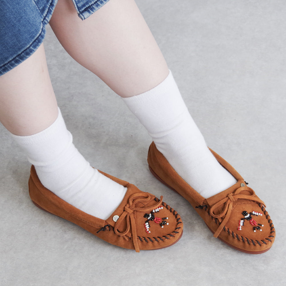 サンダーバード ビーズ刺繍 スエードモカシン【THUNDERBIRD ANIMIKII】BROWN