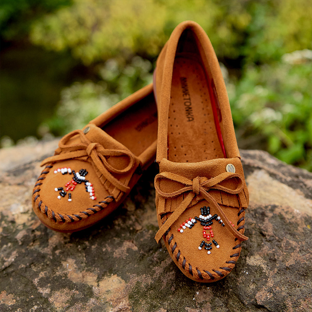 サンダーバード ビーズ刺繍 スエードモカシン【THUNDERBIRD ANIMIKII】BROWN